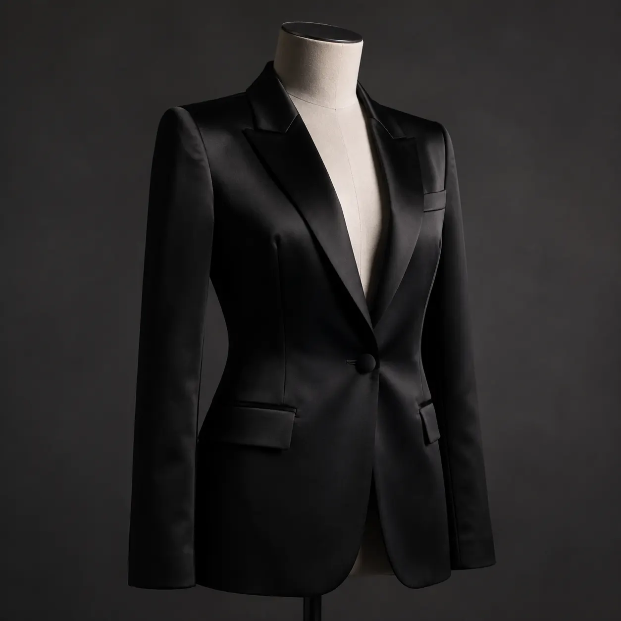Blazer negro satinado